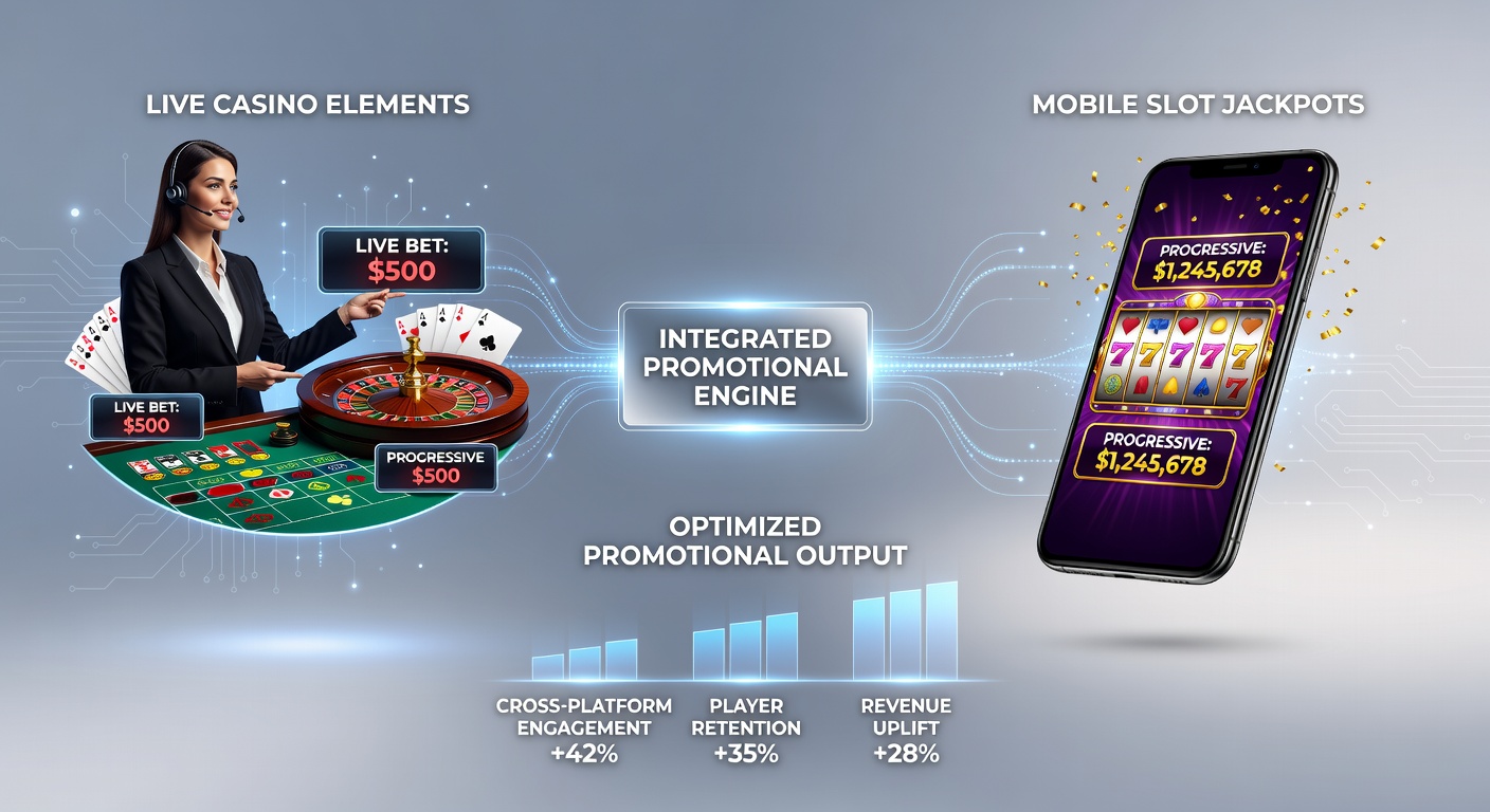 Diagram van betalingsstromen tussen live casino en mobiele slots met geïntegreerde jackpot functionaliteit