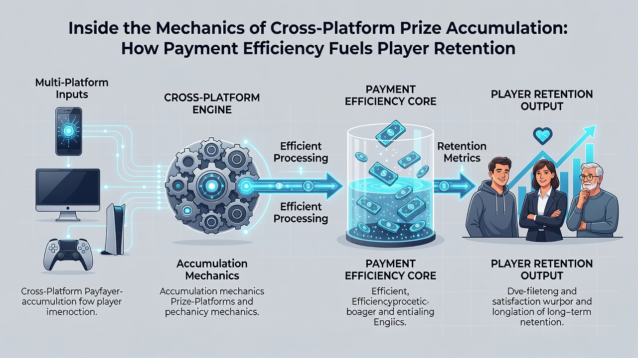 Weergave van efficiënte betalingsstromen die spelerretentie bevorderen via cross-platform jackpots