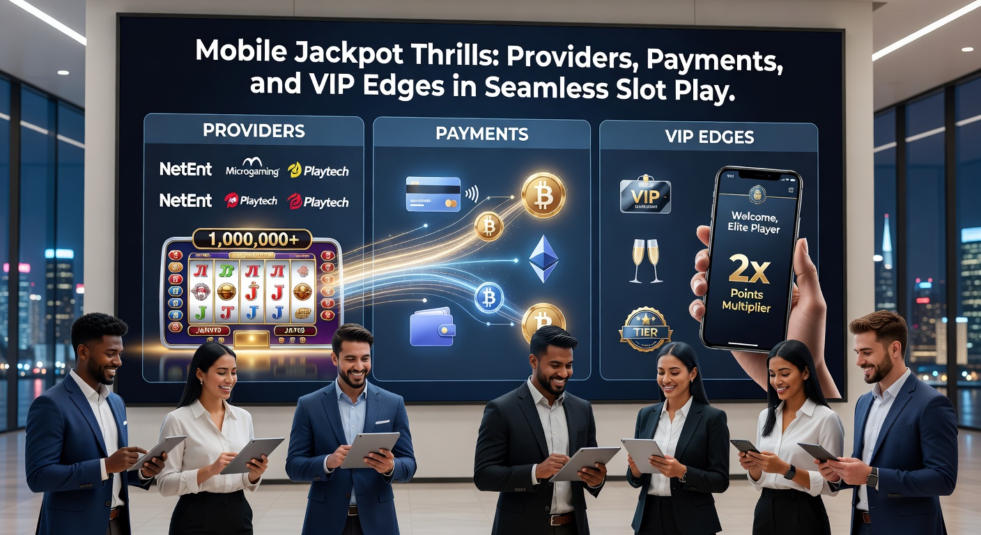 Grafiek met stijgende mobiele jackpot trends, betaaliconen en VIP-tiers op een smartphone scherm