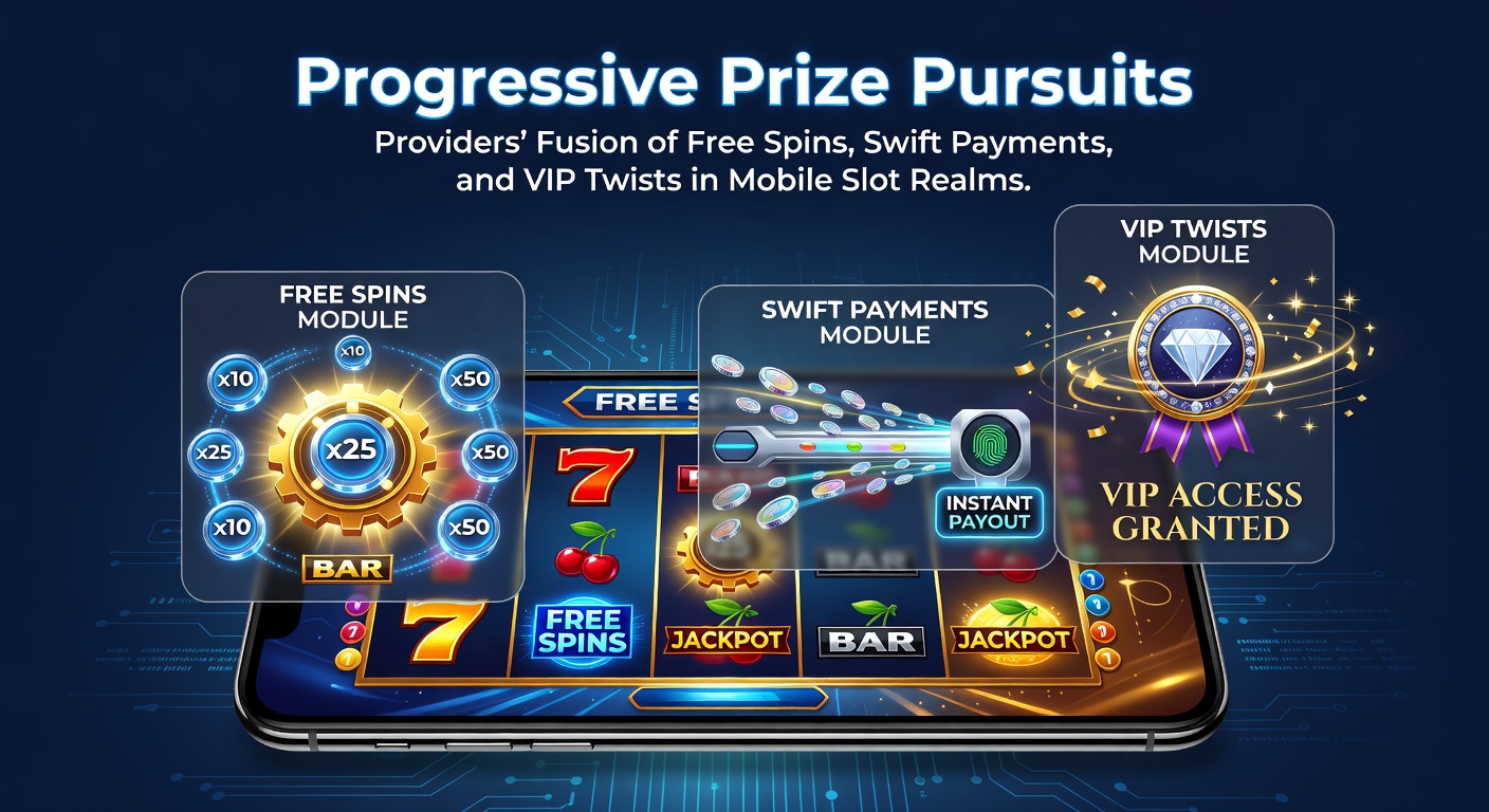 Mobiele slotinterface met progressieve jackpotmeter, gratis spins en VIP-badge zichtbaar op een smartphone-scherm