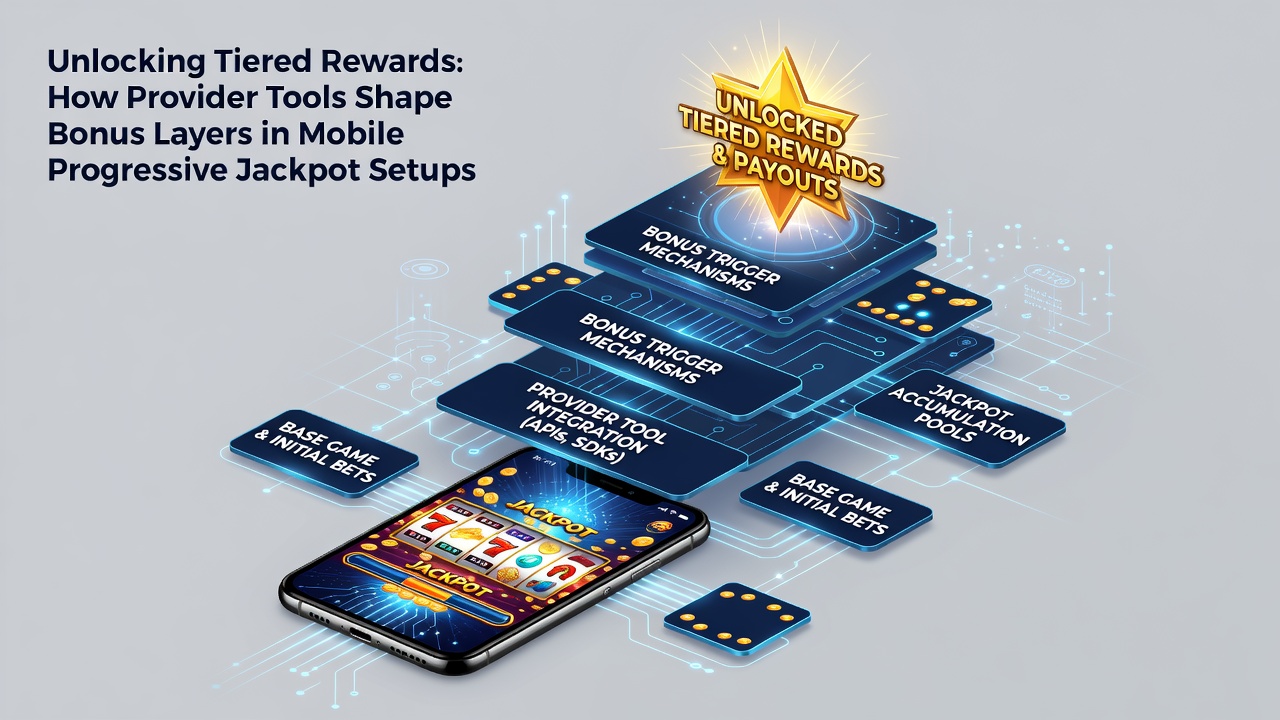 Detailopname van mobiele jackpot dashboard met tiered rewards en provider analytics